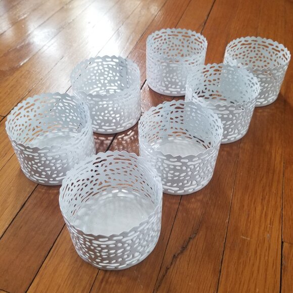 IKEA White Metal Tea Light Candle Holder Set - Picture 4 of 7